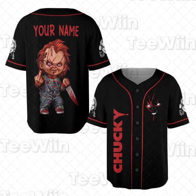 Custom Chucky Baseball Jersey - Personalized Horror Fan Gift - Unique Halloween Apparel