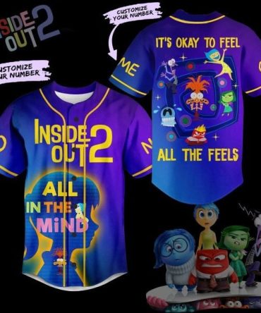 Custom Inside Out 2 Baseball Jersey – Vibrant Design, Personalize Your Number!