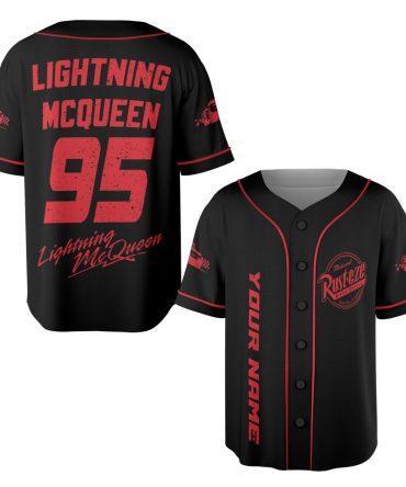 Custom Lightning Mcqueen 95 Jersey - Personalized Black & Red Sports Shirt