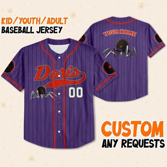 Customizable Spider Design Baseball Jersey - Kids/Youth/Adult - Add Your Name!