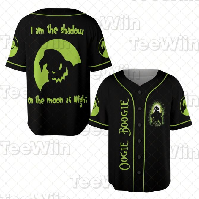 Oogie Boogie Halloween Baseball Jersey - Glow-In-The-Dark Shadow Design