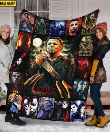 Custom Horror Movie Blanket - Cozy Fleece Throw With Iconic Slasher Design
