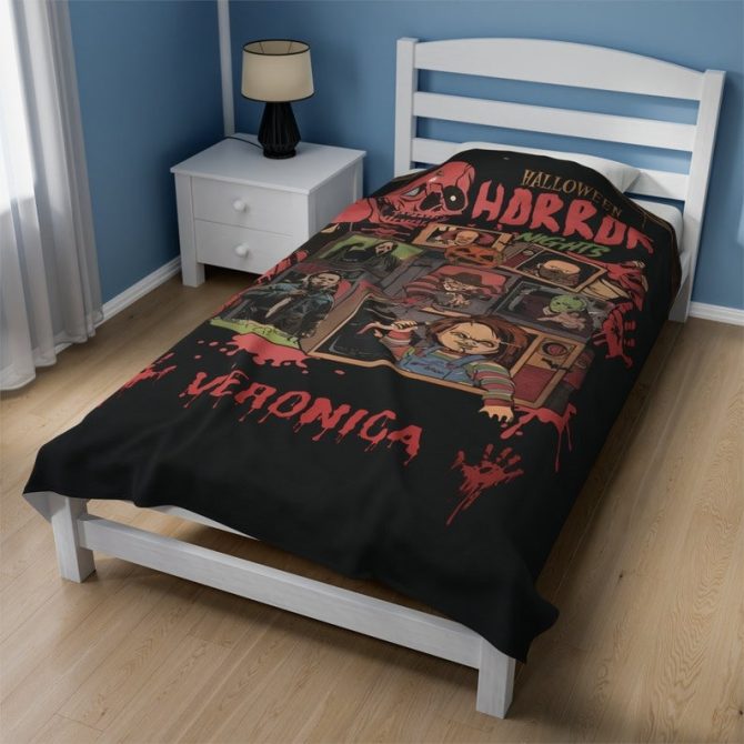Custom Horror Movie Night Blanket – Personalized Name – Perfect Gift For Scary Movie Fans! - Image 2
