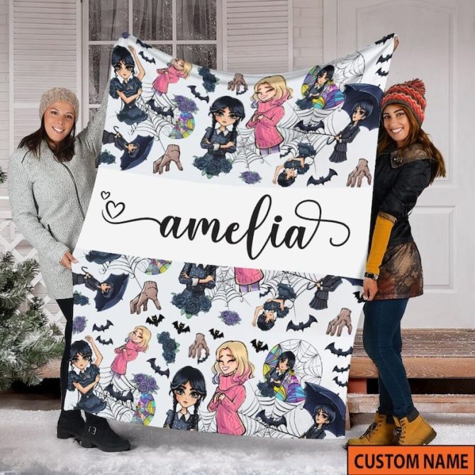 Custom Name Cartoon Character Blanket – Cozy, Personalized Gift For Kids & Teens – Unique Design!