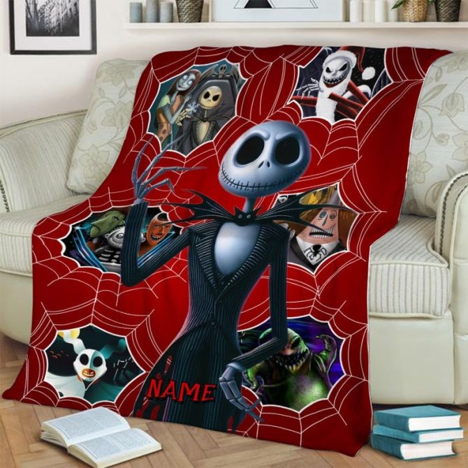 Custom Name Nightmare-Inspired Cozy Blanket – Perfect Gift For Fans! - Image 3