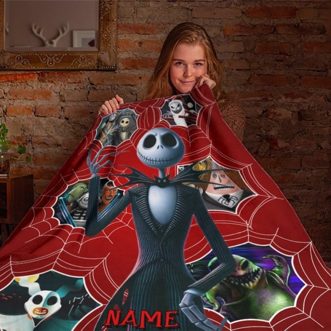 Custom Name Nightmare-Inspired Cozy Blanket – Perfect Gift For Fans! - Image 4