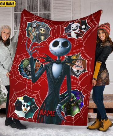 Custom Name Nightmare-Inspired Cozy Blanket – Perfect Gift For Fans!