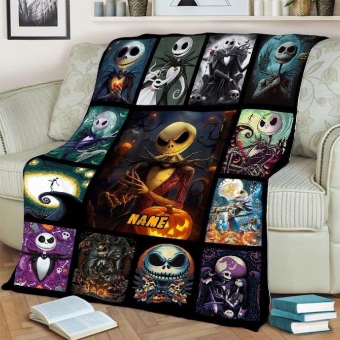 Customizable Halloween Blanket With Spooky Characters - Cozy Gift For Fans - Image 3