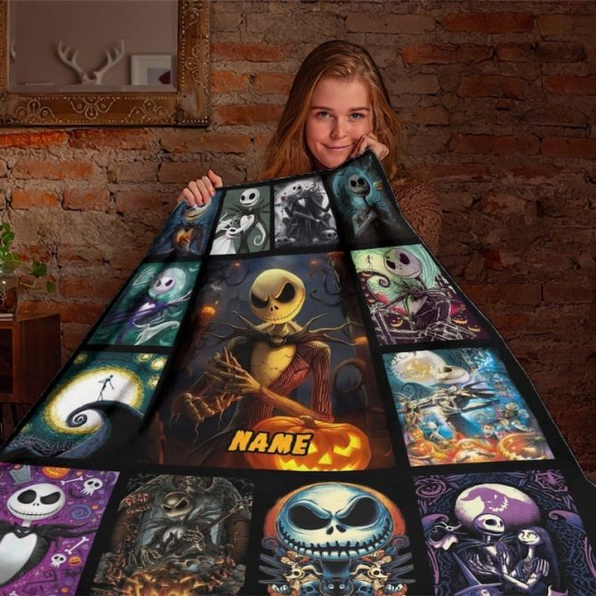 Customizable Halloween Blanket With Spooky Characters - Cozy Gift For Fans - Image 4