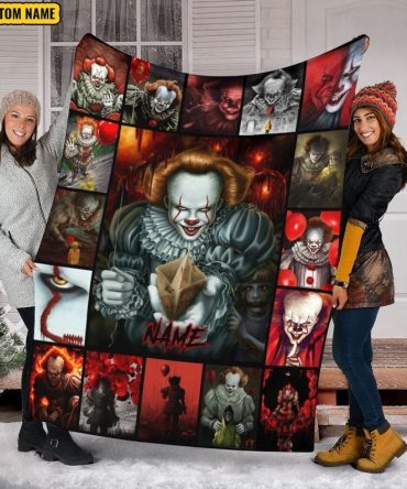 Custom Horror Movie Blanket - Cozy Fleece Throw With Iconic Clown Design - Perfect For Fans & Gifts