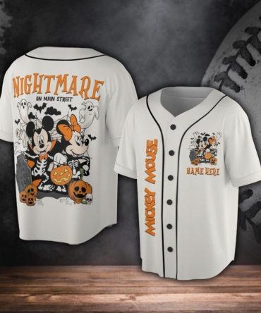 Custom Halloween Mickey Baseball Jersey – Spooky Fun For Disney Fans