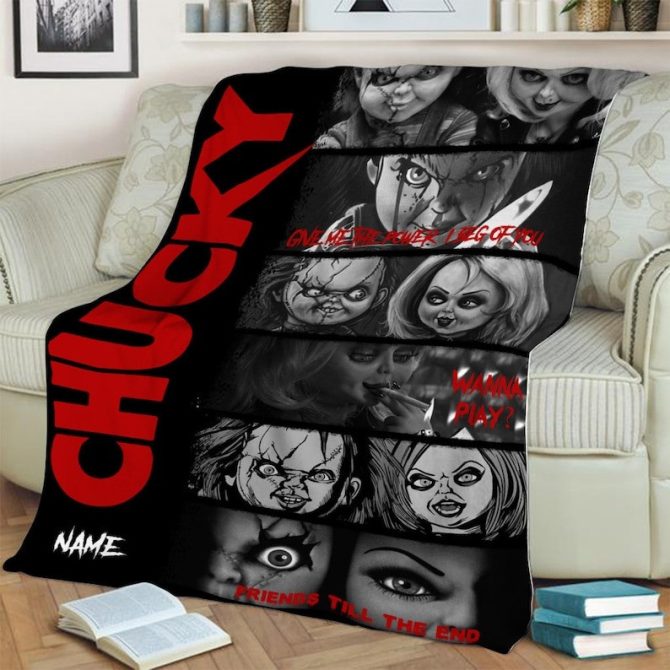 Custom Chucky Horror Fleece Blanket - Cozy Up With Chilling Style! Perfect Gift For Fans - Image 2