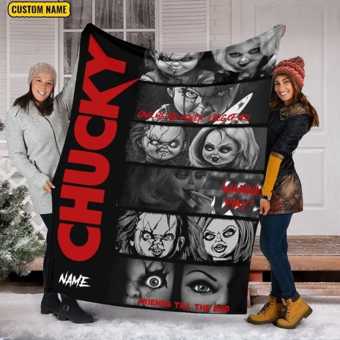 Custom Chucky Horror Fleece Blanket - Cozy Up With Chilling Style! Perfect Gift For Fans