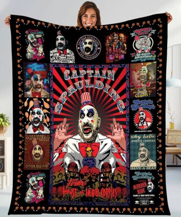 Cozy Horror Fan Blanket - Captain Spaulding Design, Perfect Gift For Movie Lovers