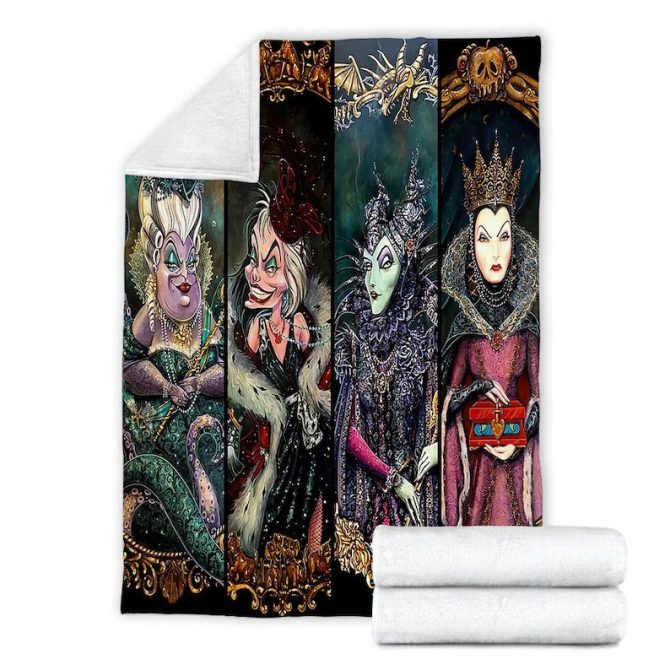 Cozy Gothic Villains Fleece Blanket - Perfect Gift For Fans Of Dark Fantasy Art - Image 3