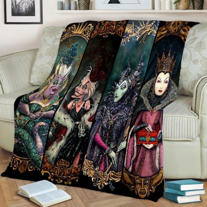 Cozy Gothic Villains Fleece Blanket - Perfect Gift For Fans Of Dark Fantasy Art - Image 2