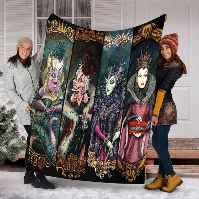 Cozy Gothic Villains Fleece Blanket - Perfect Gift For Fans Of Dark Fantasy Art