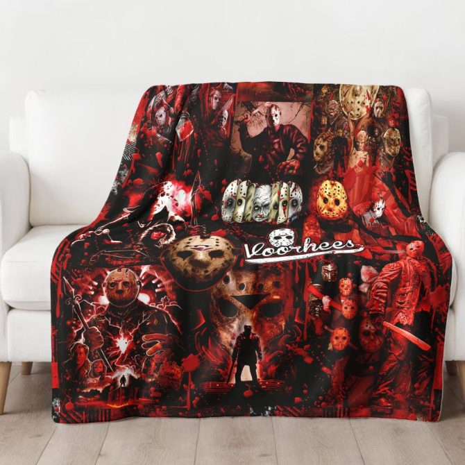 Custom Horror Movie Collage Blanket – Personalized Name Gift For Fans - Image 2