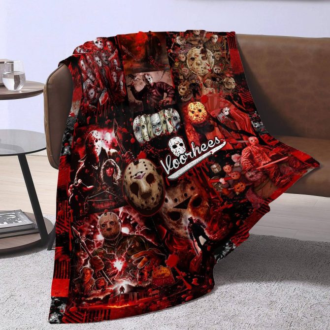 Custom Horror Movie Collage Blanket – Personalized Name Gift For Fans - Image 3