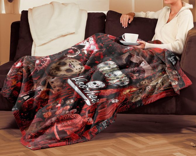 Custom Horror Movie Collage Blanket – Personalized Name Gift For Fans - Image 4