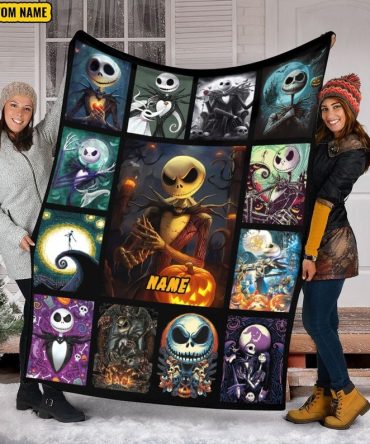 Custom Name Nightmare Before Christmas Blanket – Cozy & Personalized Gift