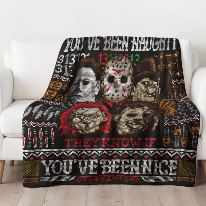 Custom Horror-Themed Blanket – Unique Gift For Movie Fans, Add Your Name! - Image 4