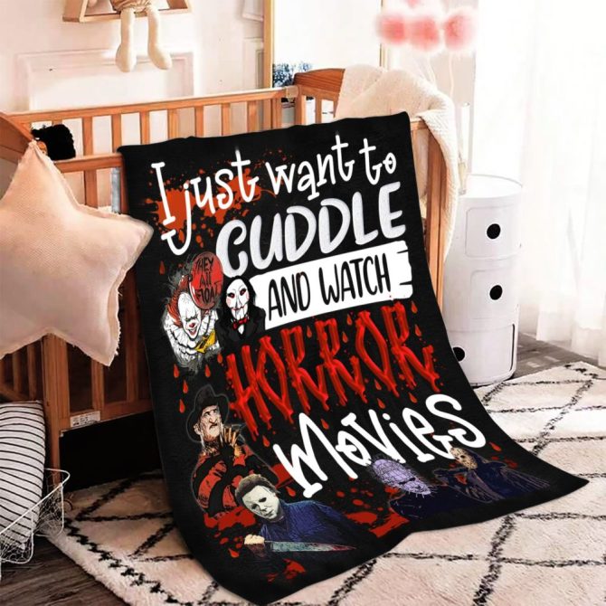 Custom Name Horror Movie Blanket - Perfect For Cuddling & Movie Nights - Image 2