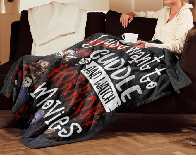 Custom Name Horror Movie Blanket - Perfect For Cuddling & Movie Nights - Image 3