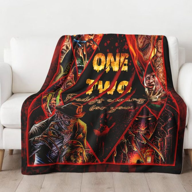 Custom Horror Movie Blanket - Personalized Cozy Fleece With Iconic Characters Design - Image 4