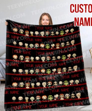 Custom Horror Character Blanket With Personalized Name – Cozy & Unique Gift Idea