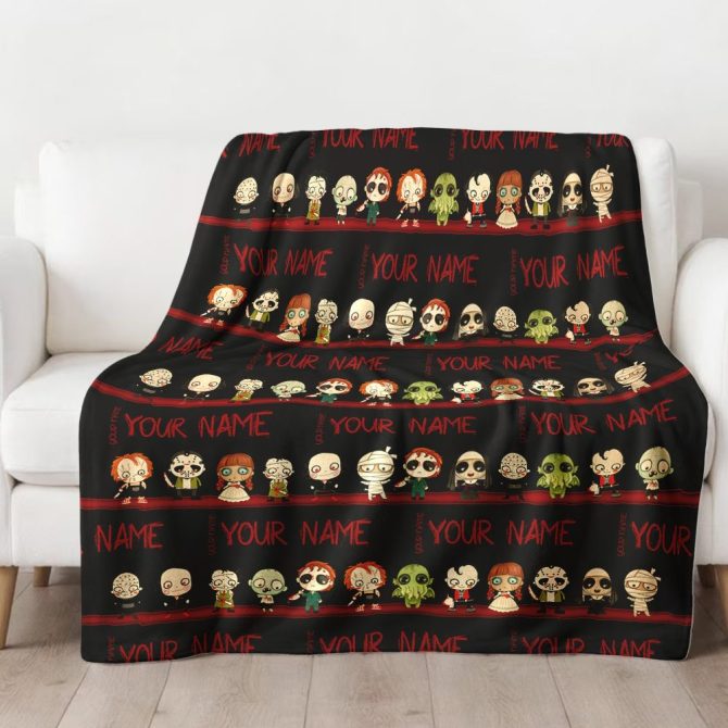 Custom Horror Character Blanket With Personalized Name – Cozy & Unique Gift Idea - Image 3