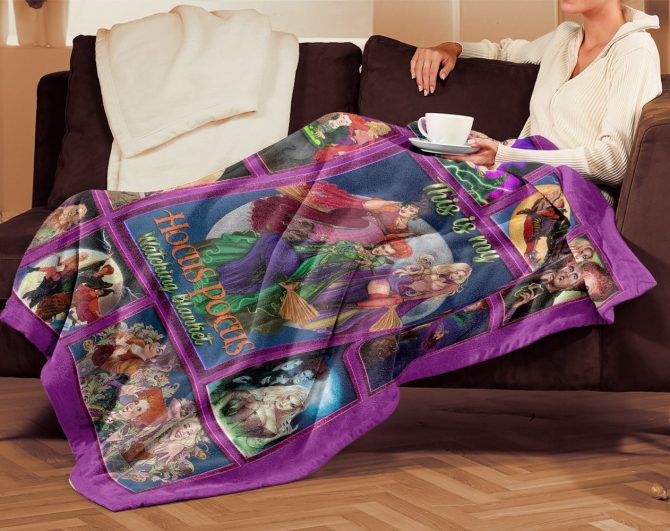 Custom Hocus Pocus Fleece Blanket – Cozy Watching Essential With Personalized Name - Image 3