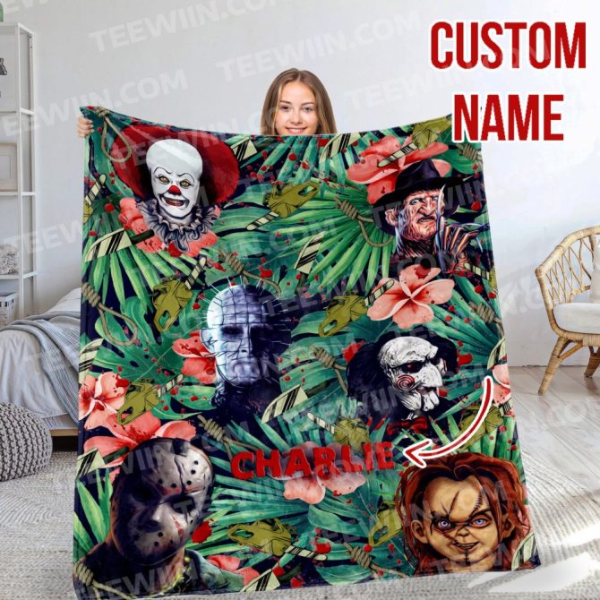 Custom Horror Movie Blanket - Personalized Michael Myers Design - Cozy Fleece Throw For Movie Nights - Image 3
