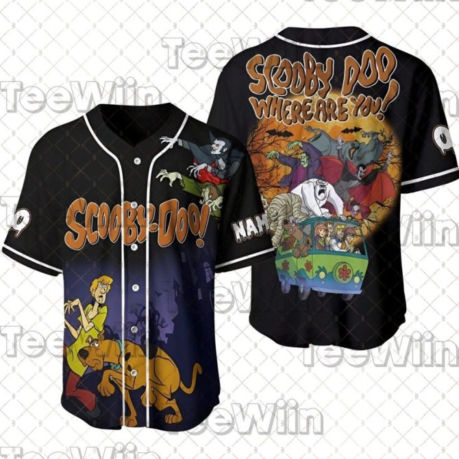 Scooby-Doo Baseball Jersey - Vibrant Cartoon Print, Perfect For Fans!