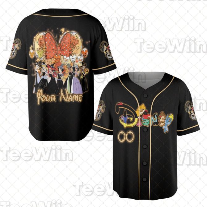 Custom Disney Halloween Jersey - Personalized Name & Iconic Characters - Unique Gift!