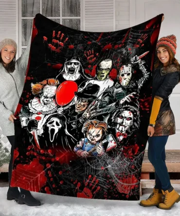 Cozy Horror Movie Villains Blanket - Perfect For Halloween & Scary Movie Nights!
