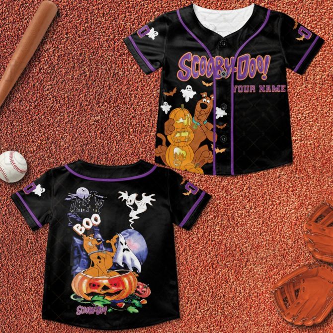 Scooby-Doo Halloween Jersey - Customizable Name, Spooky Ghost & Pumpkin Design - Image 4