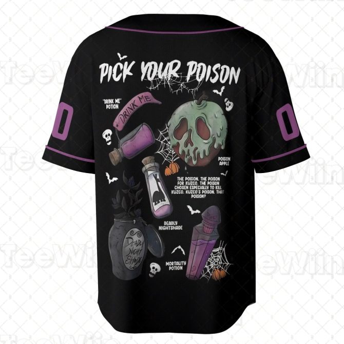 Spooky Custom Baseball Jersey - 'Pick Your Poison' Design With Personalized Name Option - Image 3