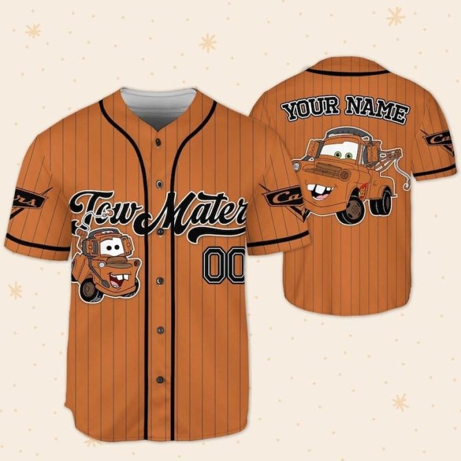 Custom Kids/Youth/Adult Tow Mater Baseball Jersey - Personalized Design! - Image 4