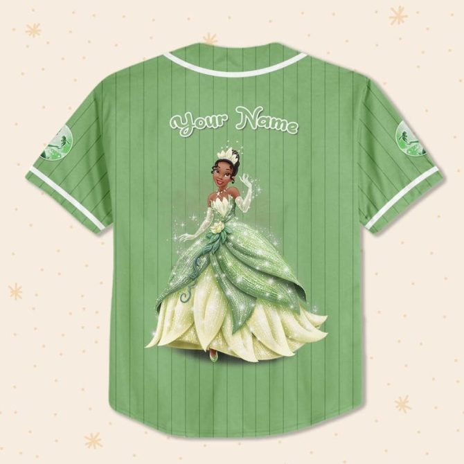 Custom Kids/Youth/Adult Baseball Jersey – Personalized Princess & Frog Design - Image 2
