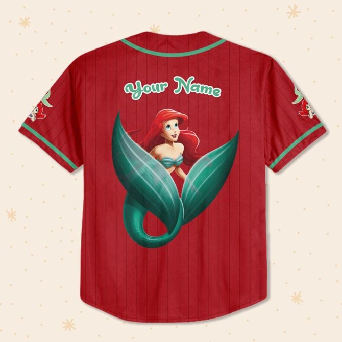 Custom Ariel Baseball Jersey For Kids/Adults - Personalized Gift, Perfect For Fans! - Image 3