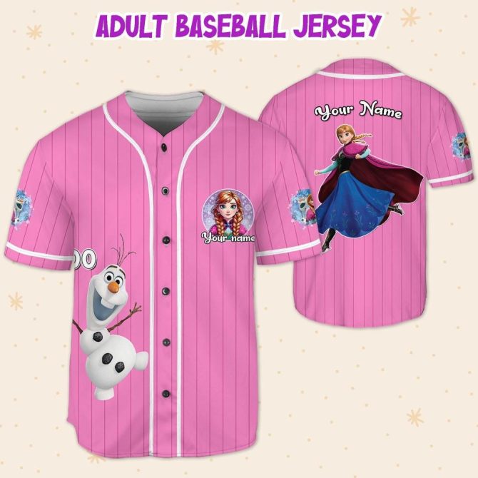 Custom Frozen-Themed Baseball Jersey For Kids/Youth/Adults - Personalized Name & Design - Image 4