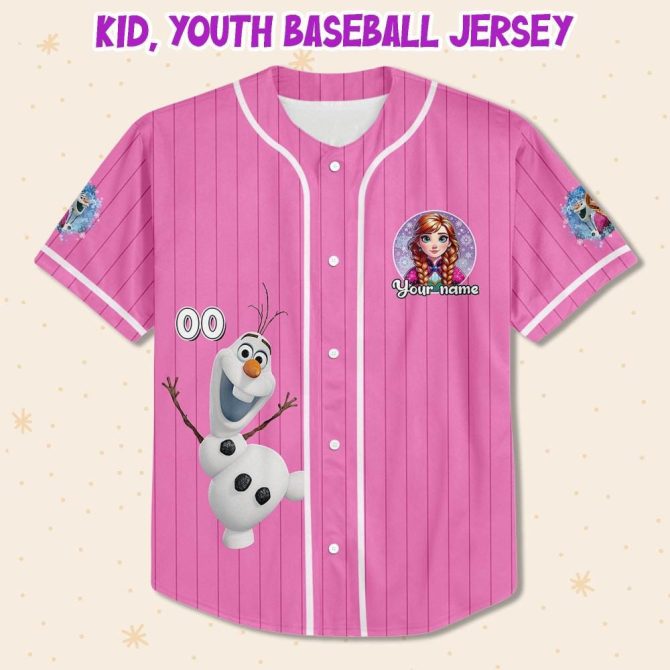 Custom Frozen-Themed Baseball Jersey For Kids/Youth/Adults - Personalized Name & Design - Image 3