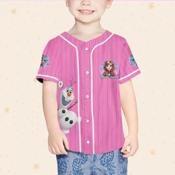 Custom Frozen-Themed Baseball Jersey For Kids/Youth/Adults - Personalized Name & Design - Image 5