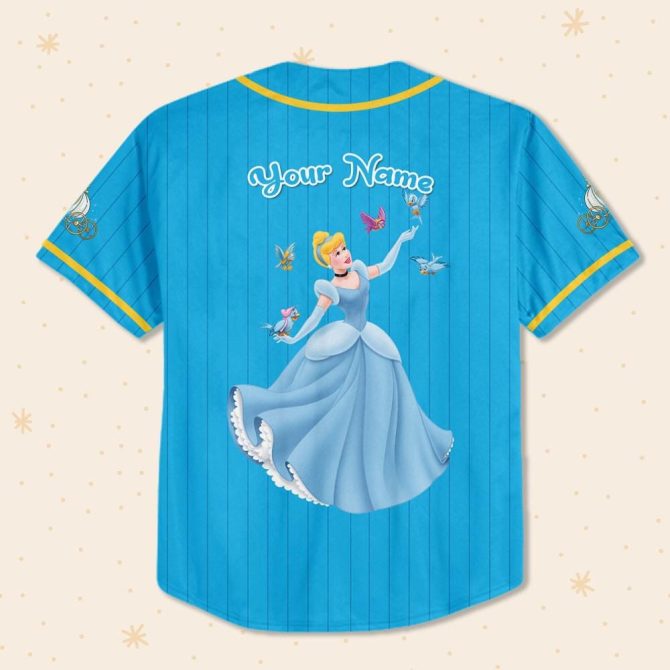 Custom Cinderella Baseball Jersey For Kids/Youth/Adults - Personalized Name & Number - Image 3