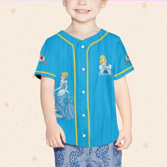 Custom Cinderella Baseball Jersey For Kids/Youth/Adults - Personalized Name & Number - Image 4