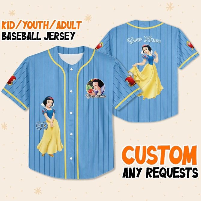Customizable Kids/Youth/Adult Baseball Jersey With Fairy Tale Design – Personalize With Your Name!