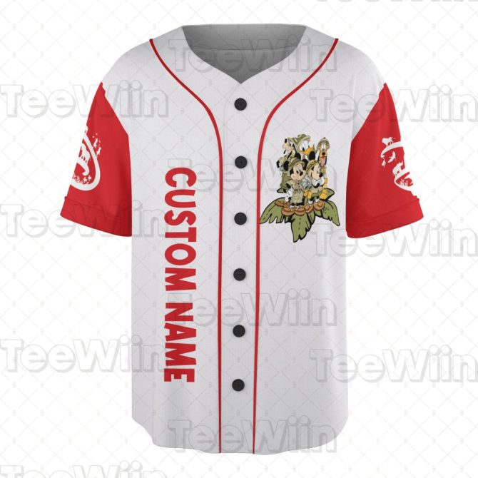 Custom Name Jungle Adventure Jersey - Personalized Cartoon Character Baseball Shirt - Image 2