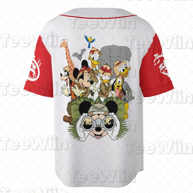Custom Name Jungle Adventure Jersey - Personalized Cartoon Character Baseball Shirt - Image 3