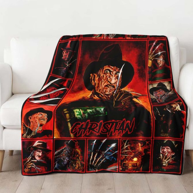 Custom Horror Movie Blanket – Personalized Nightmare Design – Cozy & Unique Gift - Image 3